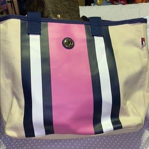 Canvas pink and beige Tommy Hilfiger bag